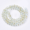 Frosted Spray Painted Glass Beads Strands GLAA-N035-03B-C09-2