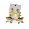 Star with Santa Claus Iron Acrylic Dangle Stud Earrings FS-WGF30DA-05-2