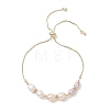 Natural Cultured Freshwater Pearl Beads Slider Bracelets BJEW-JB13410-2