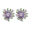 Flower Handmade Glass Seed Beads Stud Earrings EJEW-MZ00656-03-2