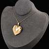 304 Stainless Steel Heart Locket Pendant Cable Chain Necklaces for Women NJEW-M050-04E-G-3