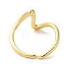 Rack Plating Wave Brass Open Cuff Ring for Women RJEW-S413-04G-3