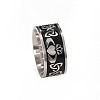 Stainless Steel Enamel Triquetra/Trinity Knot Finger Rings PW-WG80958-09-1