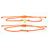 2Pcs 2 Styles Bohemian Brass Beads Braided Bead Bracelets BT1454-2-1