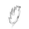 Lightning Bolt Alloy with Crystal Rhinestone Cuff Rings FS-WG55571-01-5