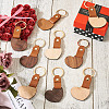 10Pcs 2 Style Wooden & Imitation Leather Pendant Keychain KEYC-TA0001-23-10