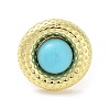 Resin Flat Round Open Cuff Ring RJEW-A035-02G-3