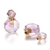 Faceted Natural Amethyst Openable Perfume Bottle Pendants G-I287-06G-C-4