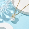 304 Stainless Steel and Acrylic Imitation Shell Pendants Necklaces NJEW-JN04706-2