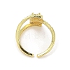 Brass Pave Cubic Zirconia Open Cuff Rings RJEW-M170-01G-3