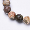 Natural Flower Agate Beaded Stretch Bracelets BJEW-S128-05-3