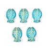 Electroplate and Golden Metal Enlaced Glass Beads EGLA-T029-01C-1