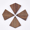Undyed Walnut Wood Pendants X-WOOD-T023-07-1