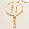 Vintage Alloy Hollow Teardrop Tassel Necklace & Earrings Sets for Women VM3749-5