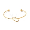 Oval 201 Stainless Steel Cuff Bangles for Women Girls STAS-K247-04G-1