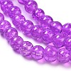 Crackle Glass Beads Strands X-CCG-Q001-6mm-12-1