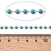 Handmade Synthetic Turquoise Beads & 316 Stainless Steel Round Link Chains CHS-L033-09G-2
