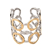 304 Stainless Steel Double Color Cuff Rings RJEW-S635-01GP-K-2