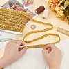 Polyester Braided Metallic Lace Trim SRIB-WH0011-180B-01-3