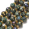 Electroplated Natural Druzy Geode Crystal Beads Strands G-F833-P01-8mm-03-2