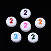 White Opaque Acrylic Beads MACR-T038-18-2-2