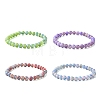 6.5mm Dyed Natural White Jade Round Beaded Stretch Bracelets for Women BJEW-JB10734-1