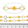 Rack Plating Brass Glass Link Chains CHC-P012-10G-02-2