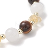 Natural Citrine & Tiger Eye & White Jade Beads Stretch Bracelets for Women BJEW-JB13186-4