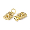 Real 18K Gold Plated Brass Micro Pave Clear Cubic Zirconia Charms KK-E068-VB452-B-3