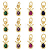 20Pcs 4 Colors Brass Cubic Zirconia Charms KK-TA0009-13A-2