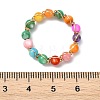 Dyed Natural Freshwater Shell Beads Finger Rings RJEW-JR01051-01-4