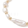 Natural Cultured Freshwater Pearl & Baroque Pearl Keshi Beads Stretch Bracelets for Women BJEW-JB13515-3