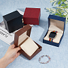 SUPERFINDINGS 4Pcs 4 Colors Lychee Print Cardboard Watch Storage Gift Box CON-FH0001-54-3