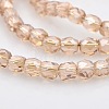 Pearl Luster Plated Glass Faceted Drum Beads Strands GLAA-A032-4mm-PL08-1