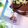 Alloy Resin Heart Keychains KEYC-TADJ0002-01G-E-5