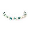 Raw Natural Amazonite & Shell Chip Beaded Necklaces with Oval Shell Pearl for Women NJEW-JN06587-2