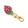 Glass Seed Beaded Strawberry Pendant Decoration HJEW-MZ00160-04-4