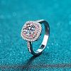 Rhodium Plated 925 Sterling Silver Micro Pave 6.5x3.9mm Moissanite Finger Rings for Women WGCD3AD-20-2