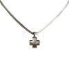 Natural Black Lip Shell Brass Religion Cross Pendant 304 Stainless Steel Flat Snake Chain Necklaces for Unisex WGD3FF7-01-3