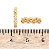 Brass Micro Pave Clear Cubic Zirconia Spacer Bars KK-P302-26G-3