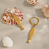 Stainless Steel Fish Hoop Earrings ZZ6845-3