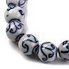 Handmade Blue and White Porcelain Beads Strands PORC-I027-01F-3