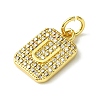 Rack Plating Brass Micro Pave Clear Cubic Zirconia Charms KK-G501-01U-G-2