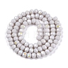 Electroplate Opaque Solid Color Glass Beads Strands EGLA-A044-P6mm-L19-2