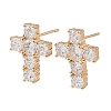 Brass with Rhinestone Stud Earrings RB-Z001-02G-2