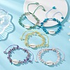 Adjustable Natural & Synthetic Gemstone Chips & Cowrie Shell Beads Braided Bead Bracelets for Women BJEW-MZ00336-1