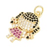Brass Micro Pave Cubic Zirconia Pendants KK-D258-36G-03-2