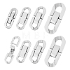 Unicraftale 8Pcs 4 Styles 304 Stainless Steel Fold Over Clasps STAS-UN0055-29-1