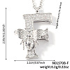 Brass Micro Pave Clear Cubic Zirconia Pendant Necklaces FS-WG7BC7F-06-1
