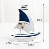 Anchor Pattern Mini Sailboat Model Display Decoration PW22060284852-1